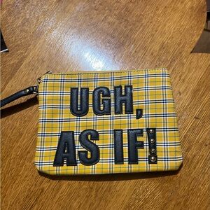 Olivia Miller Black and Yellow Plaid Clutch